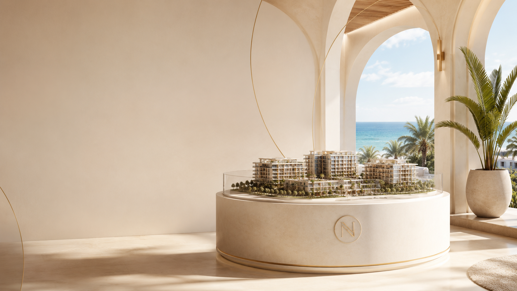 Maqueta arquitectónica premium para selección de tours